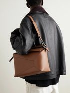 LOEWE - Puzzle Edge Large Logo-Debossed Full-Grain Leather Messenger Bag