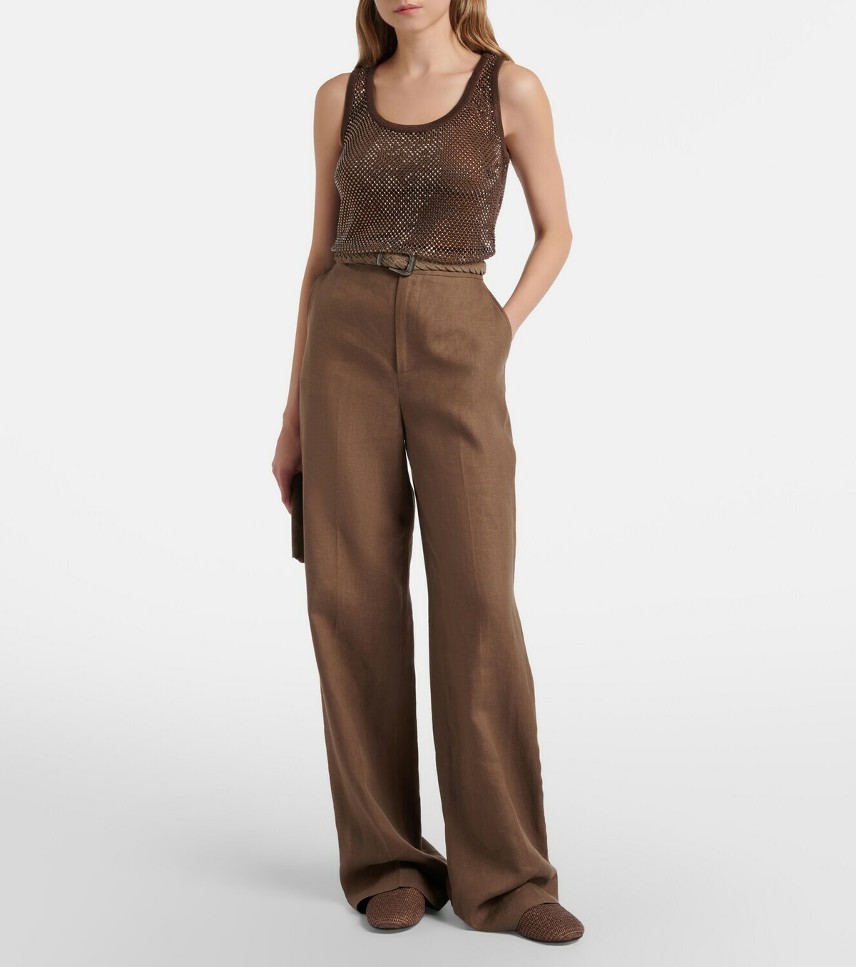 Ralph Lauren Collection Dean linen wide-leg pants
