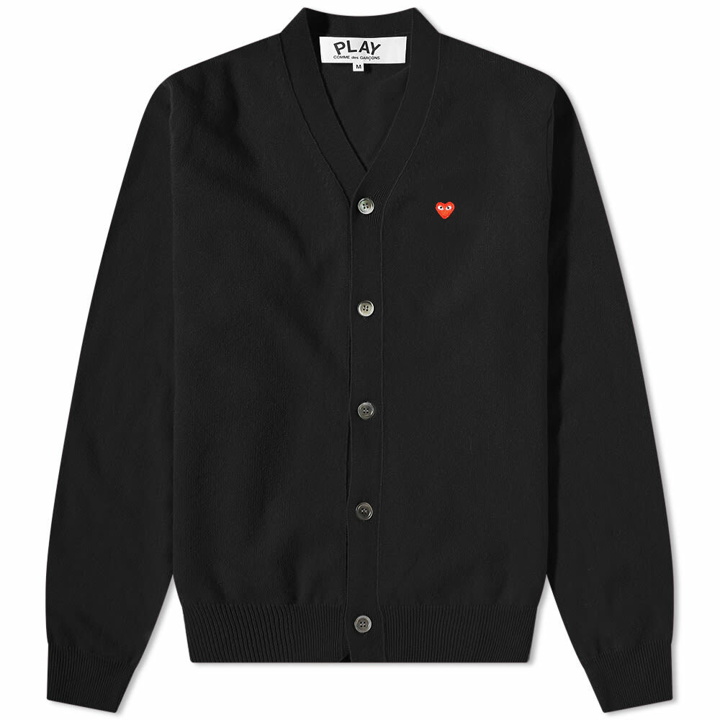 Photo: Comme des Garçons Play Men's Small Red Heart Cardigan in Black