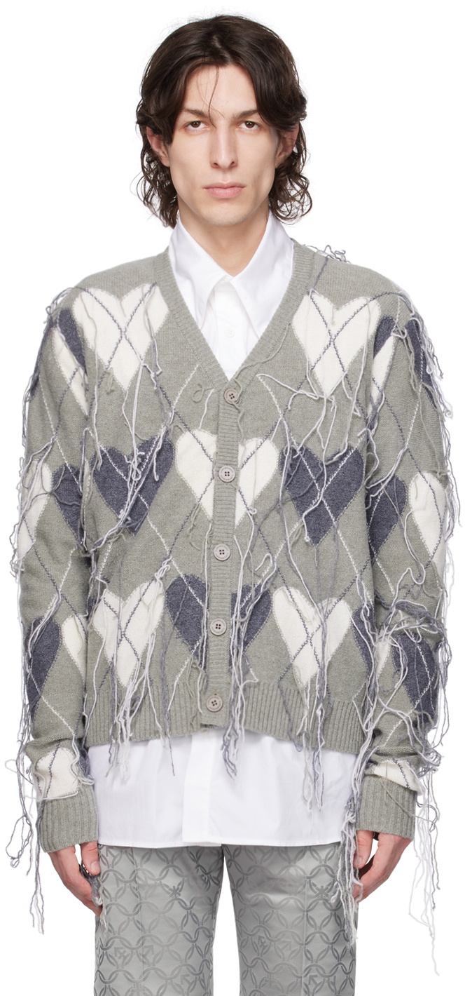 Charles Jeffrey Loverboy Gray Guddle Cardigan