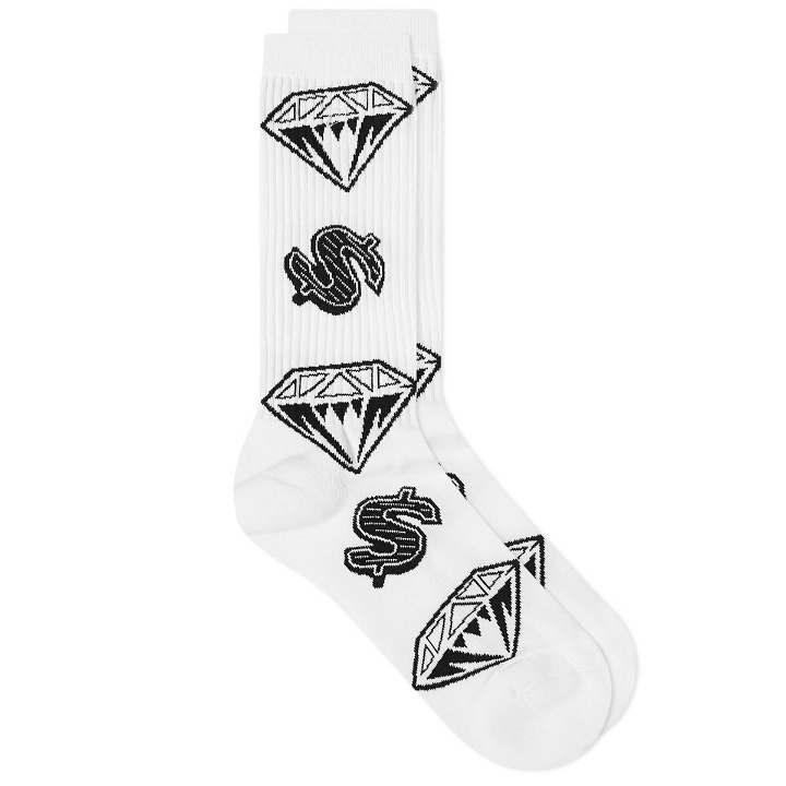 Photo: Billionaire Boys Club Men's Diamonds & Dollars Socks in White
