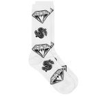 Billionaire Boys Club Men's Diamonds & Dollars Socks in White