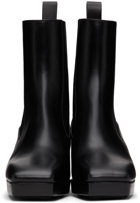Rick Owens Black Leather Heeled Sliver Boots