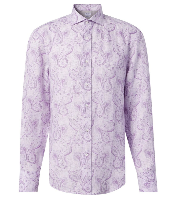 Photo: Brunello Cucinelli Printed linen shirt