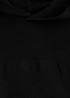 Calvin Klein Logo Hooded Stretch-cotton Sweatshirt Black
