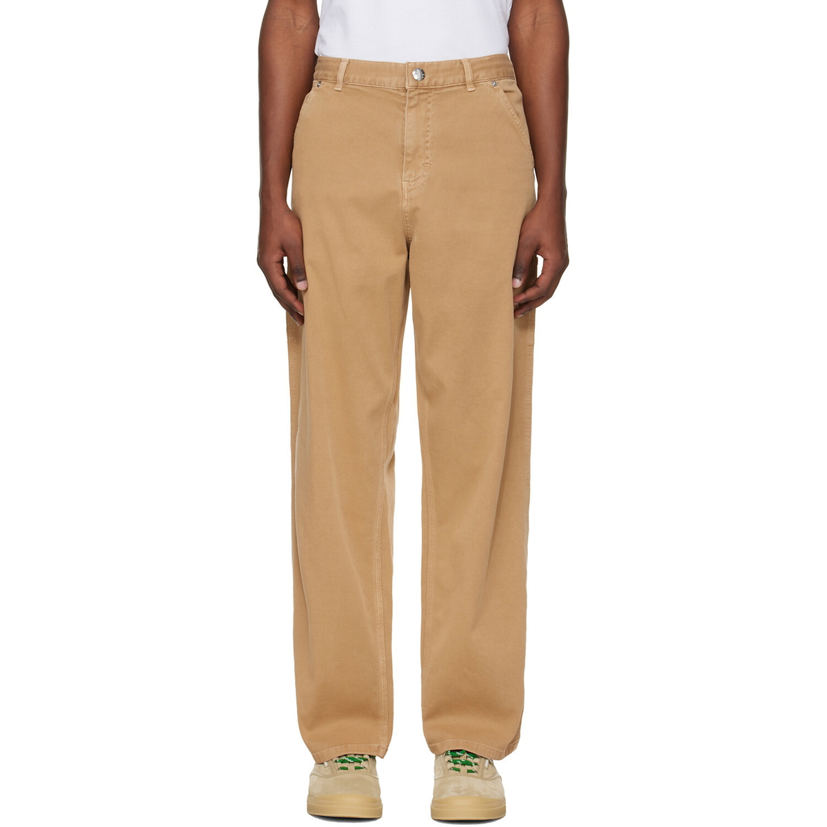 Moncler Tan Cotton Blend Gabardine Cargo Pants