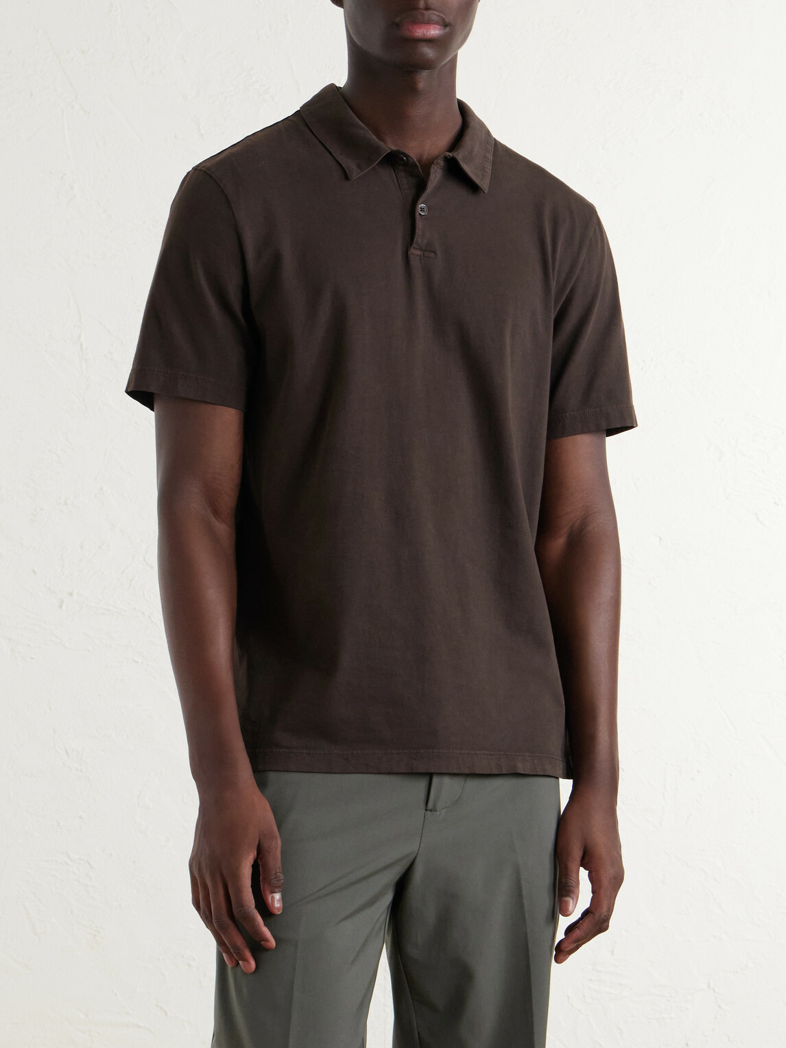 James Perse - Supima Cotton-Jersey Polo Shirt - Brown