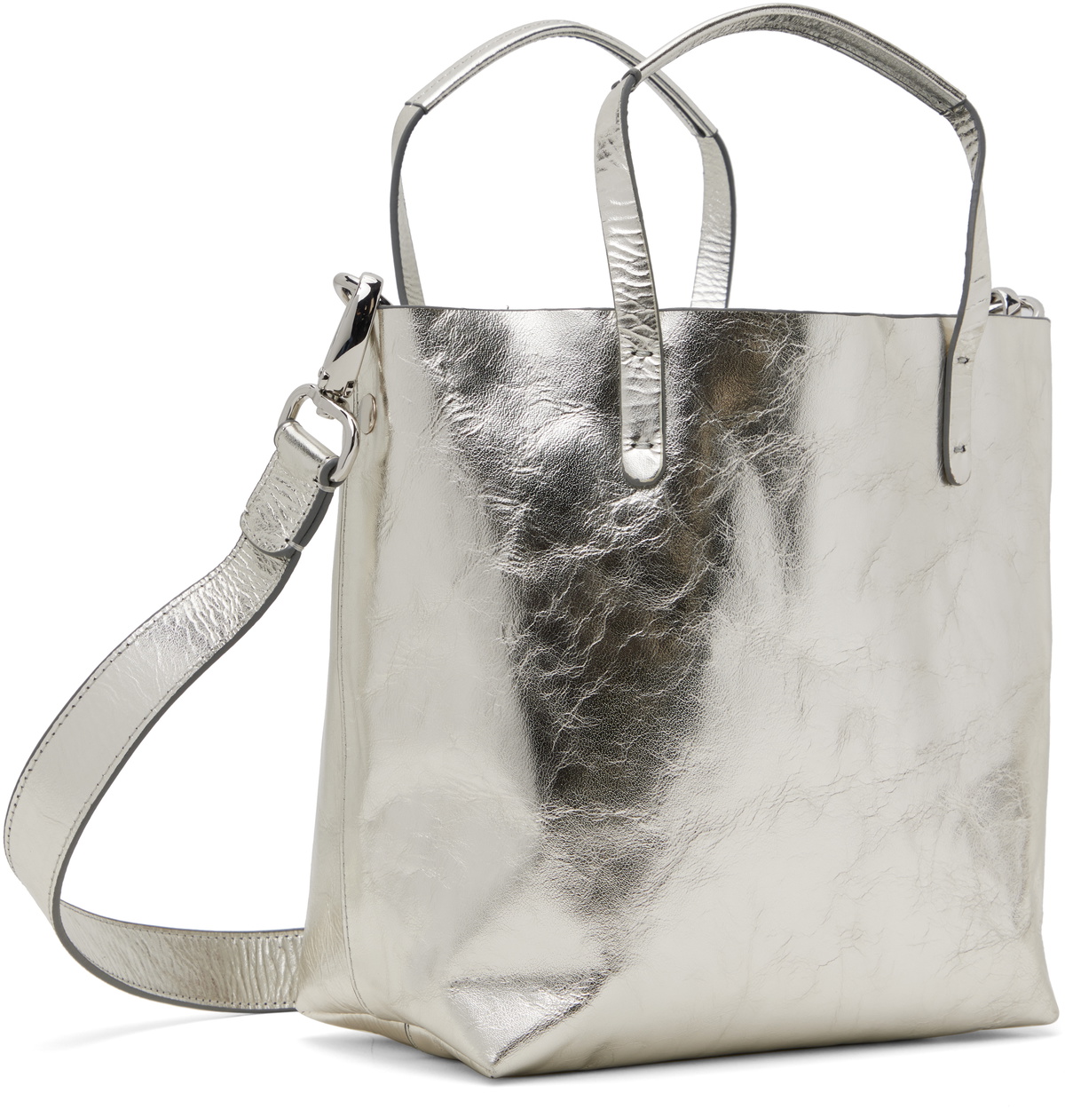 ★Vivienne Westwood★ True Frame Pulse Tote Bag Silver 4B010 Silver Small Studio Shopper Tote by Vivienne Westwood on Sale