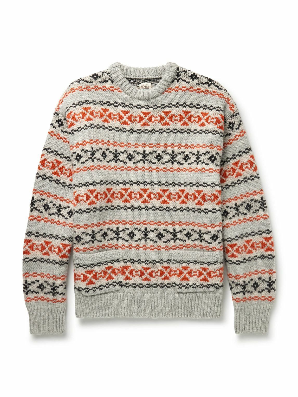 KAPITAL - Fair Isle Wool Sweater - Orange