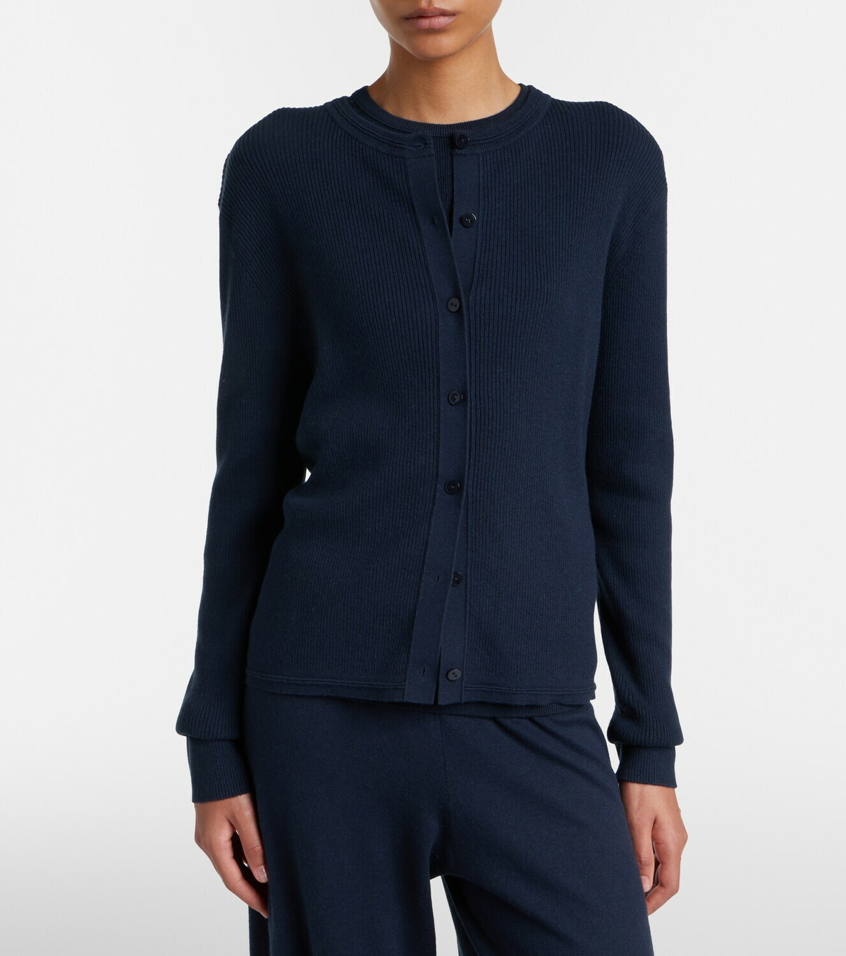 Lisa Yang Abeena ribbed-knit cotton and cashmere cardigan