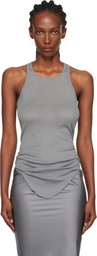 Rick Owens Gray Concordians Basic Rib Tank Top