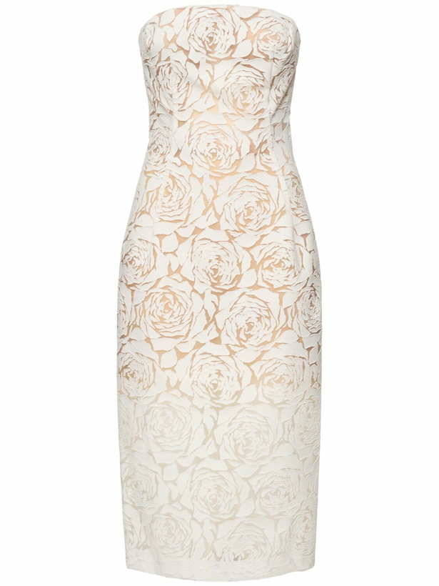 Photo: ERMANNO SCERVINO Cotton Blend Strapless Midi Dress