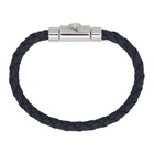 Salvatore Ferragamo Navy Small Braided Bracelet