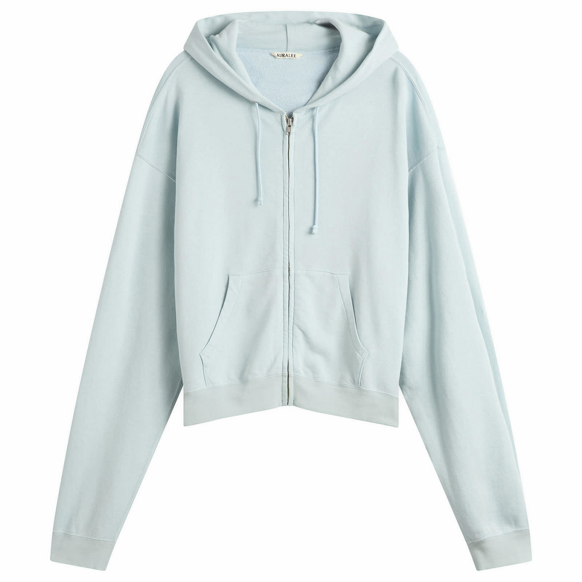 Auralee Men's High Twist Zip Hoodie in Pale Blue