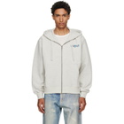 Kenzo Gray Kenzo Paris 'KENZO Jumping Tiger' Zip Up Hoodie