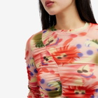 Brain Dead Women's Alexis Ruched Hyper Mesh Top in Pink
