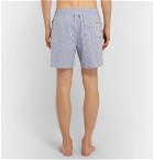 Polo Ralph Lauren - Mid-Length Striped Cotton-Blend Seersucker Swim Shorts - Men - Blue