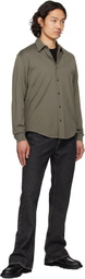 Lady White Co. Khaki Long-Sleeve Jersey Button Down Shirt
