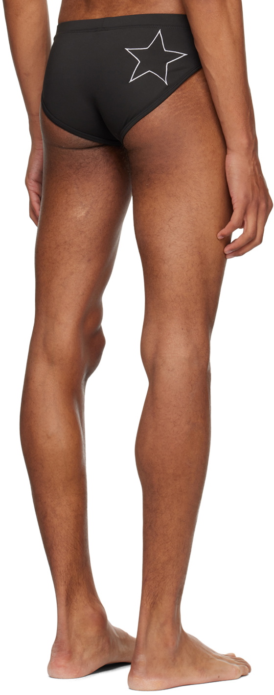 Raga Malak Black Embroidered Swim Briefs