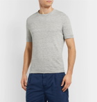 Brunello Cucinelli - Slim-Fit Mélange Slub Linen and Cotton-Blend T-Shirt - Gray