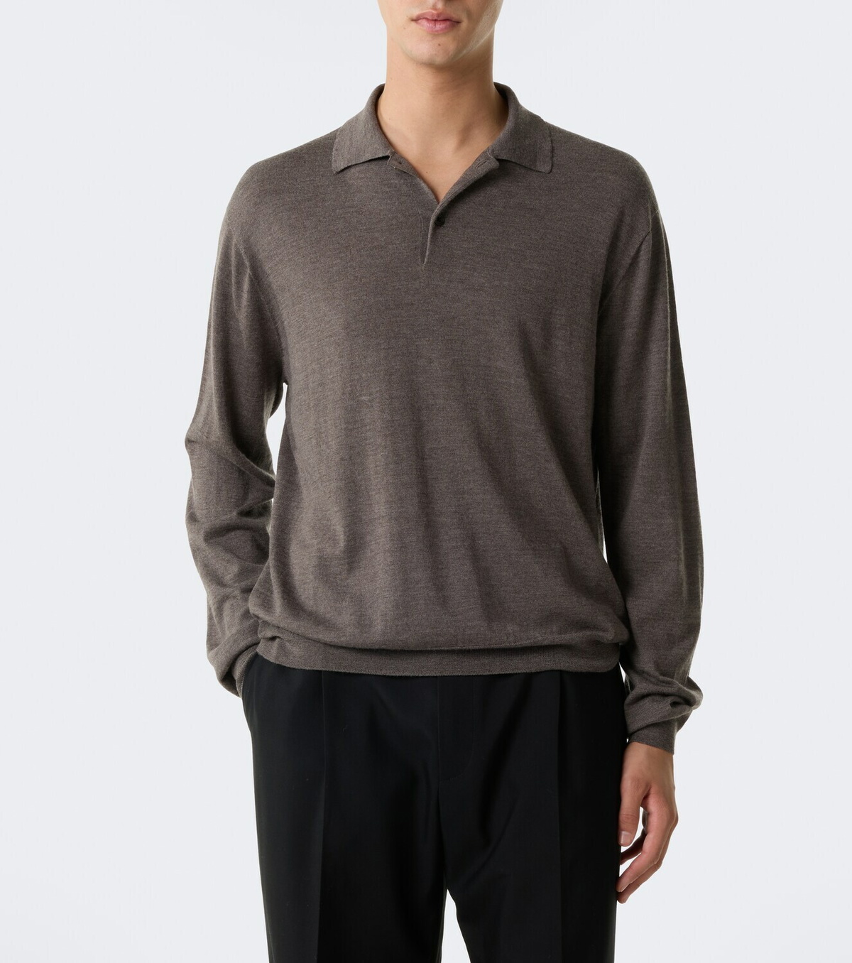 The Row Blainy wool and cashmere polo sweater