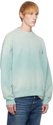 WOOYOUNGMI Blue Dying Back Logo Sweatshirt