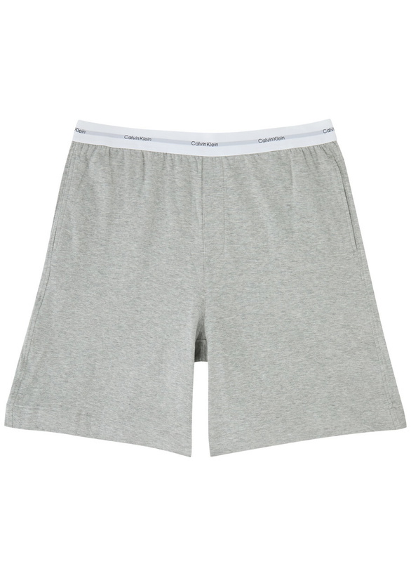 Photo: Calvin Klein Logo Stretch-cotton Pyjama Shorts Grey