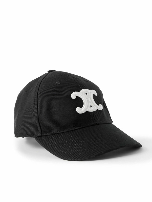 Photo: CELINE - Logo-Appliquéd Wool-Twill Baseball Cap - Black