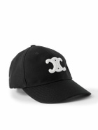 CELINE - Logo-Appliquéd Wool-Twill Baseball Cap - Black