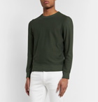 Canali - Textured-Cotton Sweater - Green
