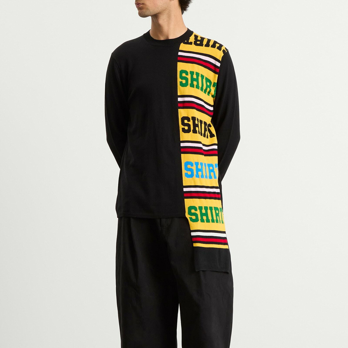 Comme des Garçons SHIRT Men's Football Scarf Knit in Black