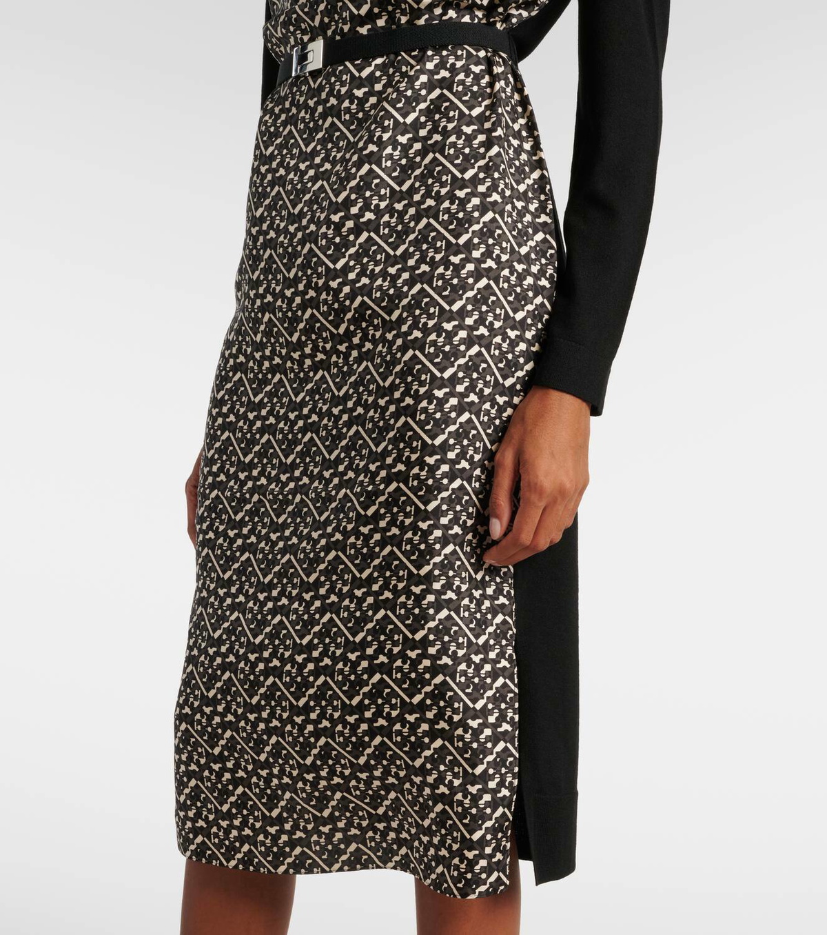 【送料関税込】Tory Burch Belted silk-trimmed wool midi dress Tory Burch Belted silk-trimmed wool midi dress Tory Burch