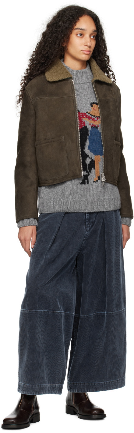 YMC Khaki Pepper Shearling Jacket