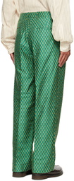 Karu Research Green Pleated Trousers