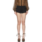 Saint Laurent Black Wool Short Shorts