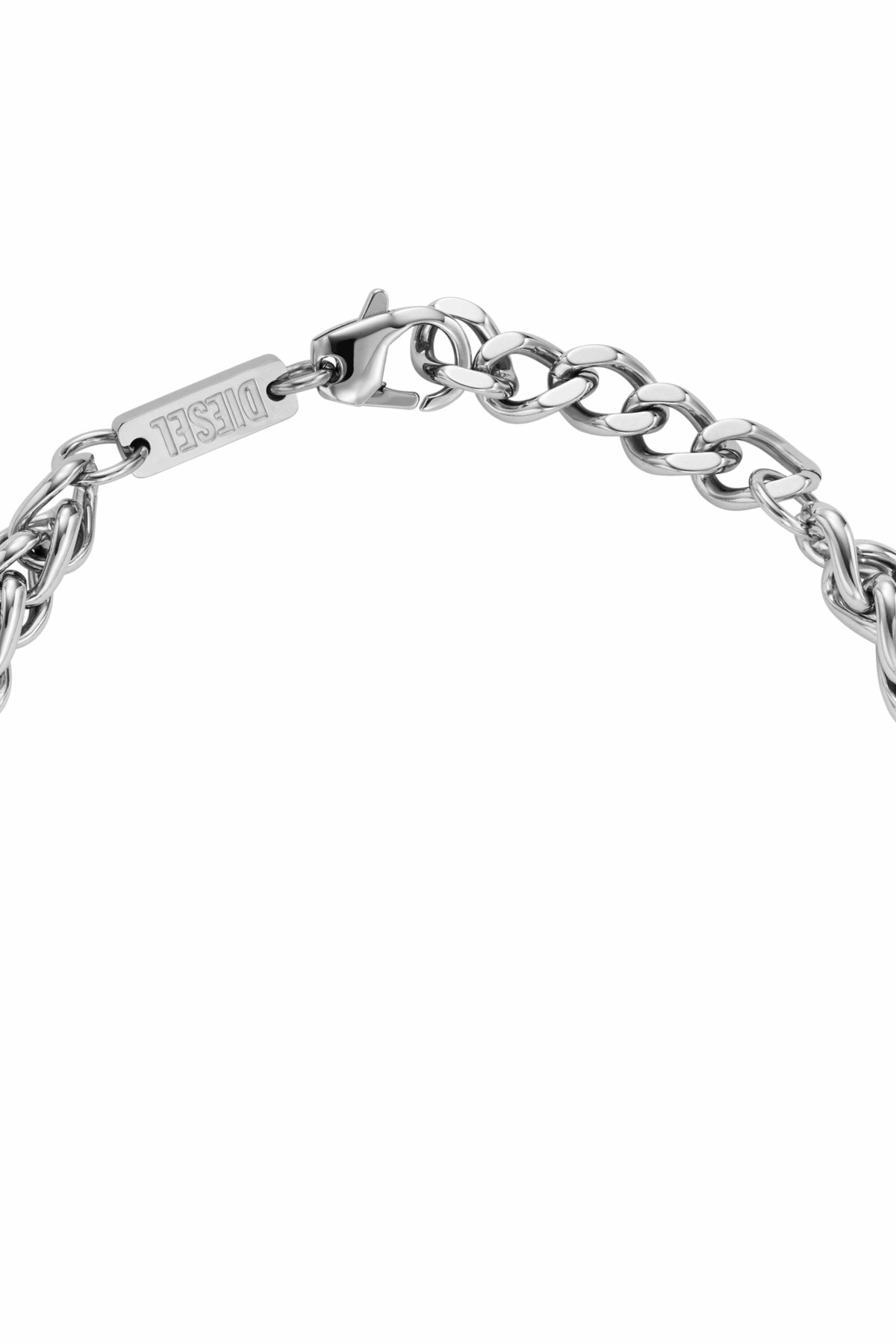 Diesel Red enamel and stainless steel chain bracelet - Bracelets - Unisex - Silver