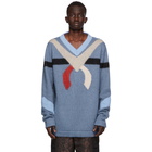 Kiko Kostadinov Blue Intarsia Nolan Sweater