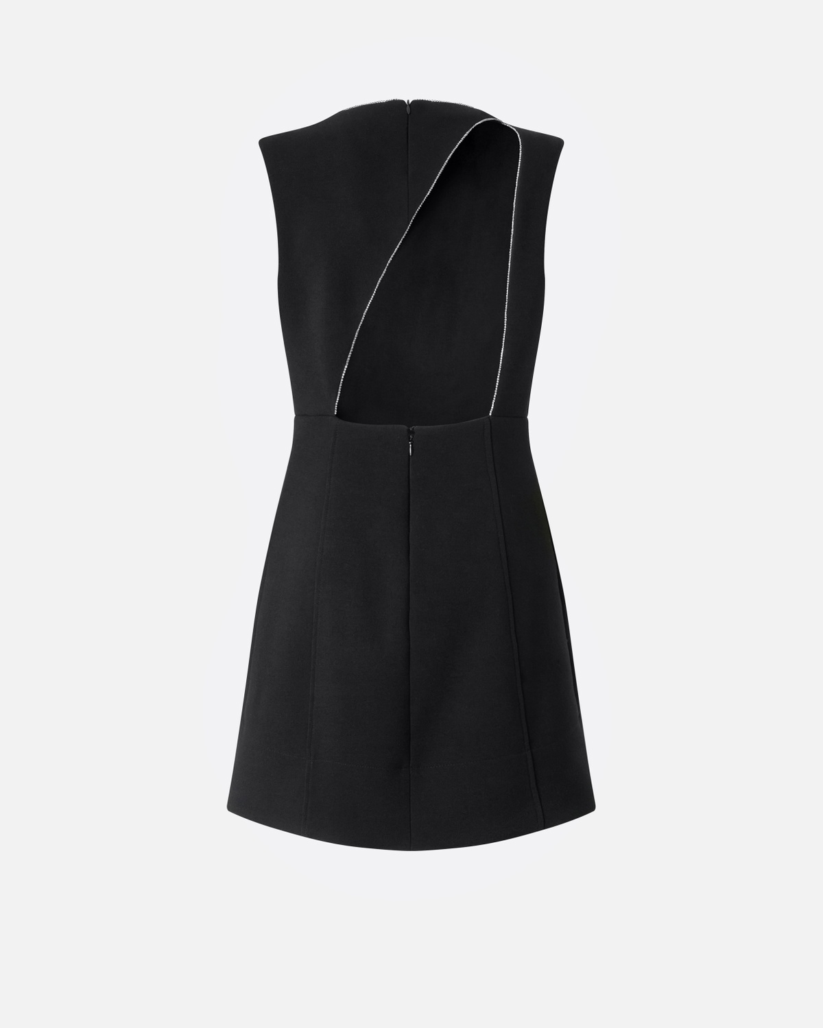 Pinko Mini Dress With Open Back And Rhinestones Limo Black