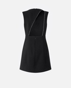 Pinko Mini Dress With Open Back And Rhinestones Limo Black