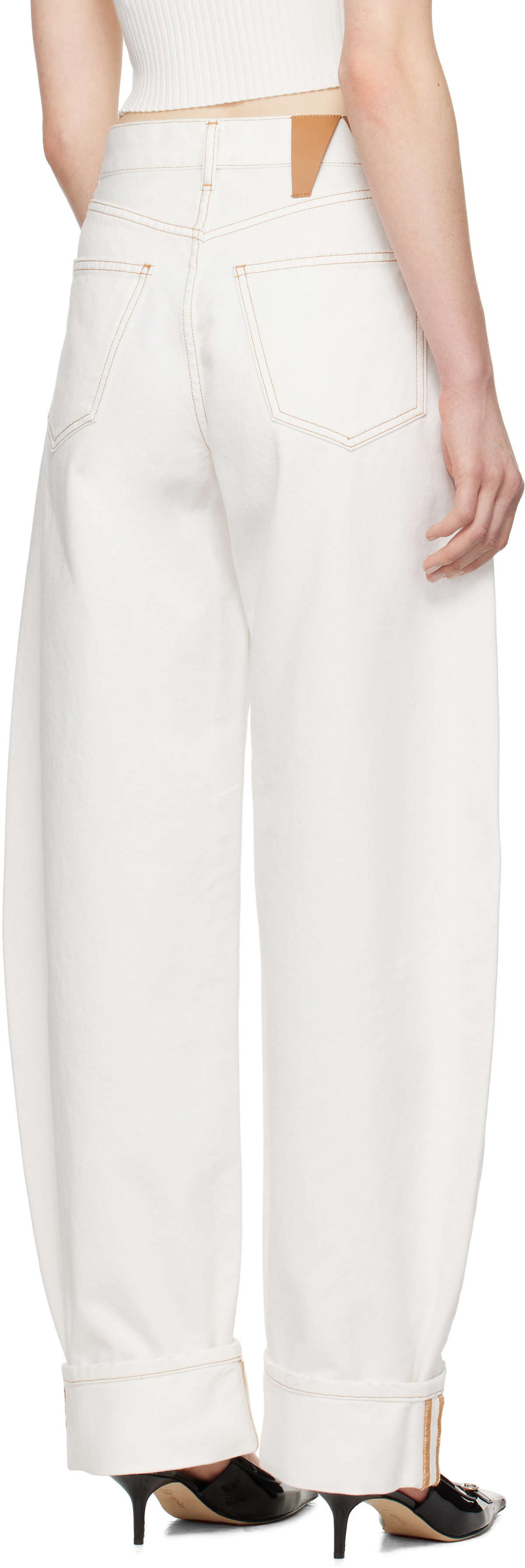 DARKPARK White Khris Barrel Leg Denim Jeans