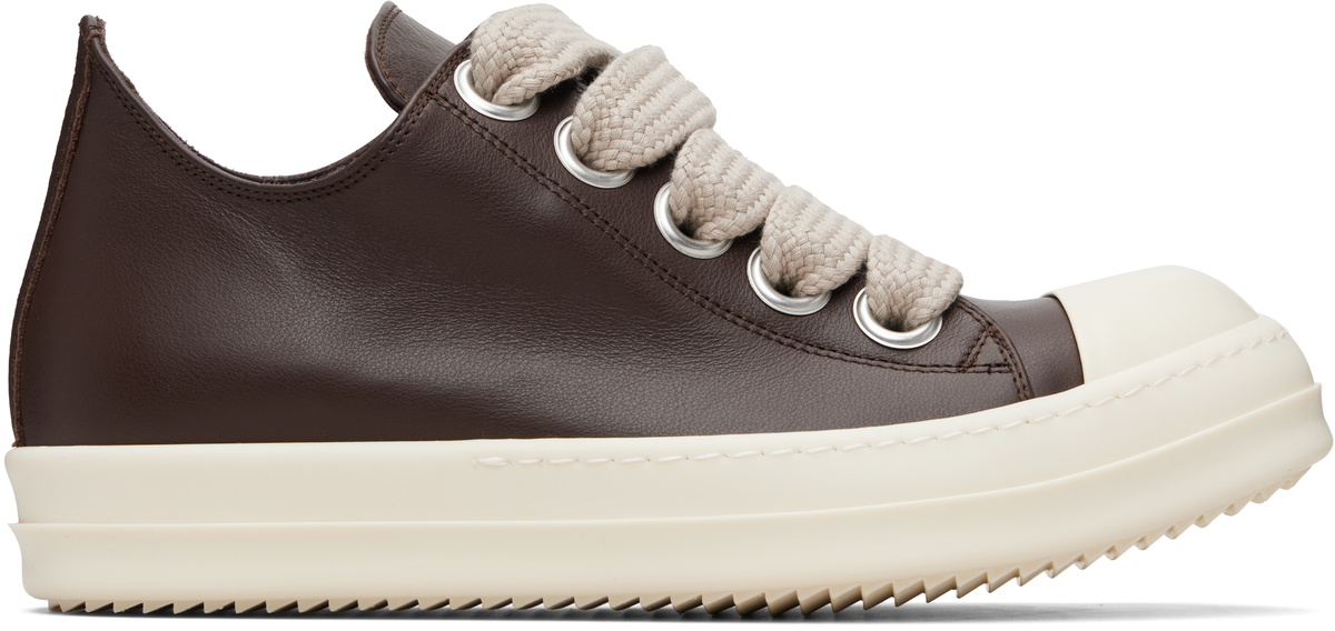Rick Owens Brown Temple Jumbolace Low Sneakers