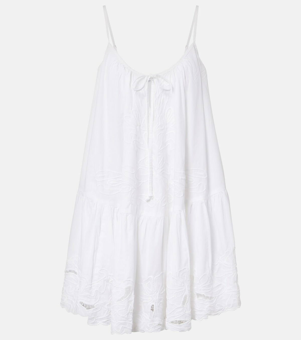 Juliet Dunn Embroidered cotton poplin minidress