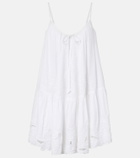 Juliet Dunn Embroidered cotton poplin minidress