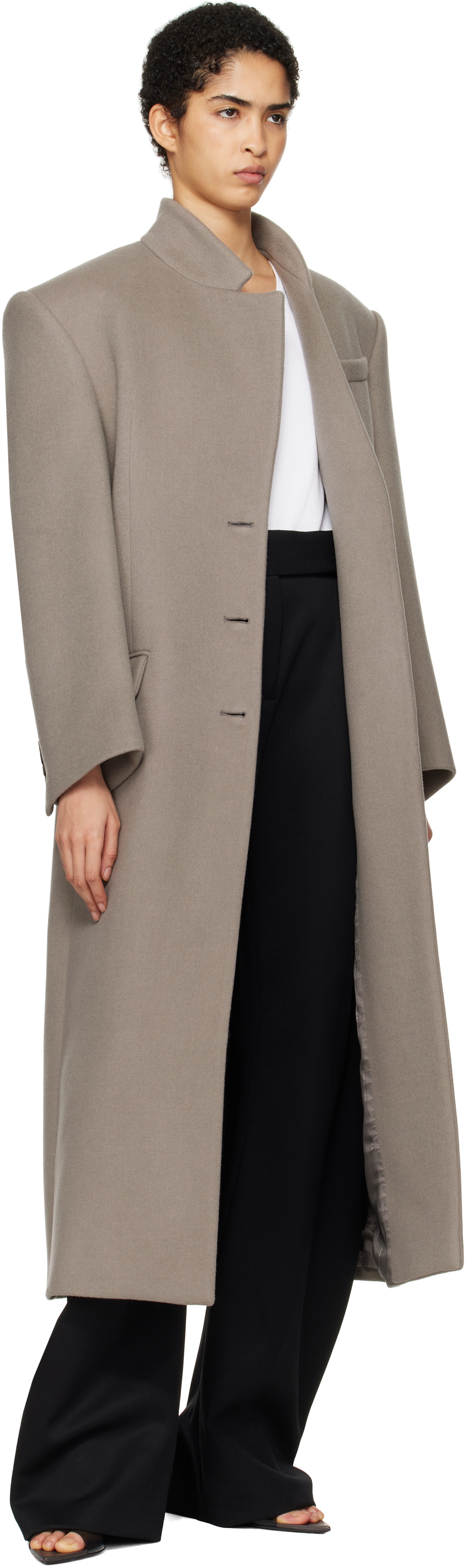 The Attico Gray Long Coat