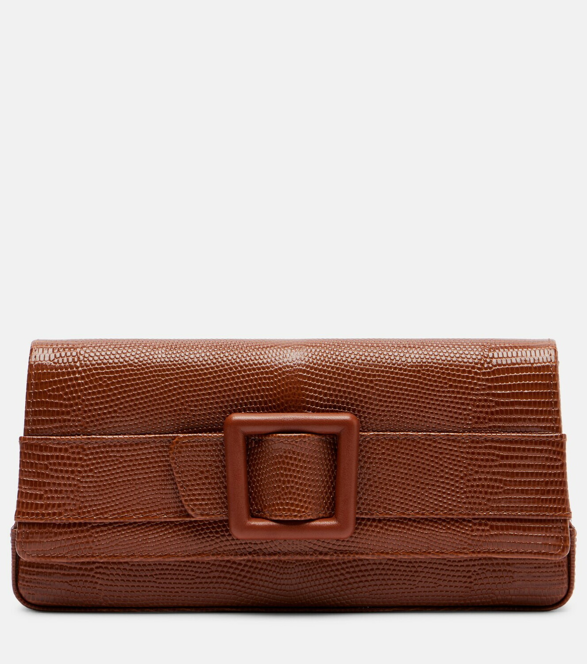 Manolo Blahnik Maygot snake-effect leather clutch