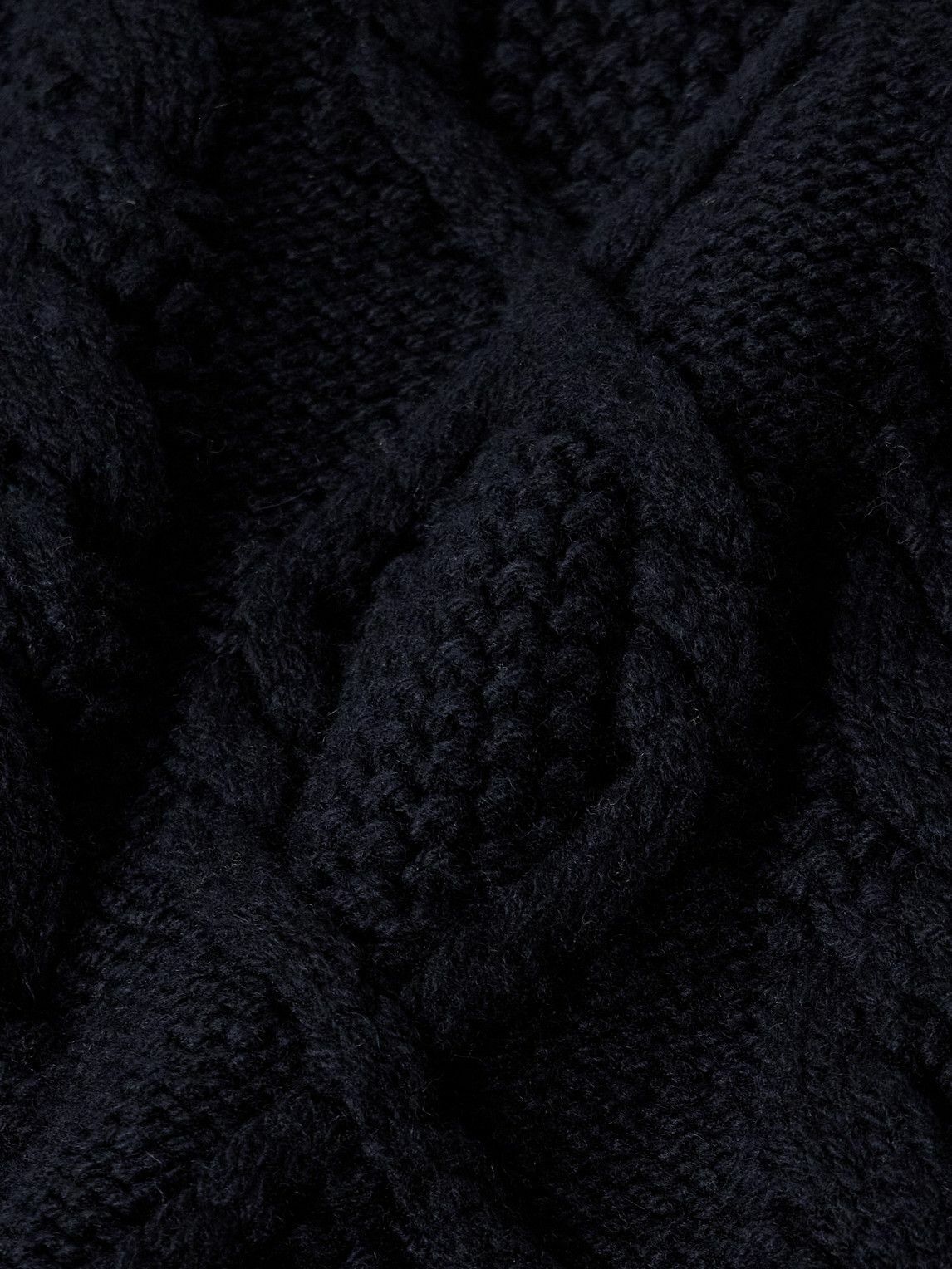Anderson & Sheppard - Cable-Knit Wool and Cashmere-Blend Rollneck Sweater - Blue