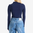 Daily Paper Women's Zip Knit Polo in Blue