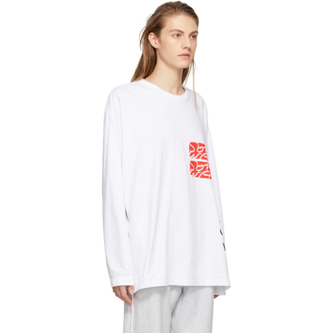 Some Ware SSENSE Exclusive White Long Sleeve Text T-Shirt