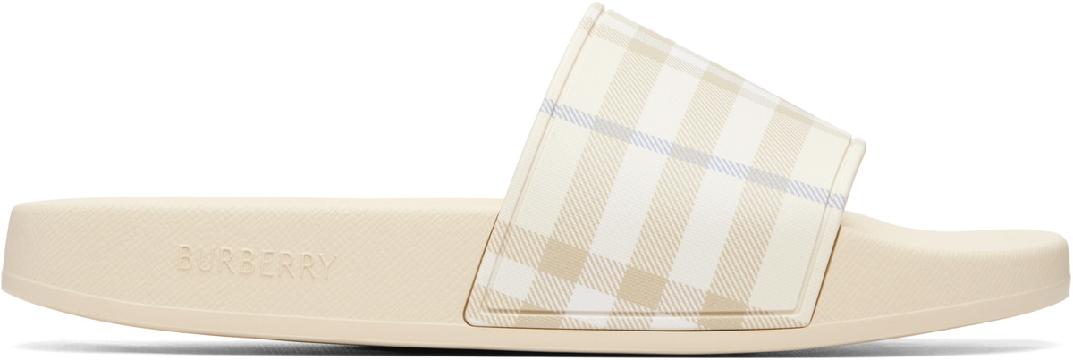 Burberry Beige Check Slides
