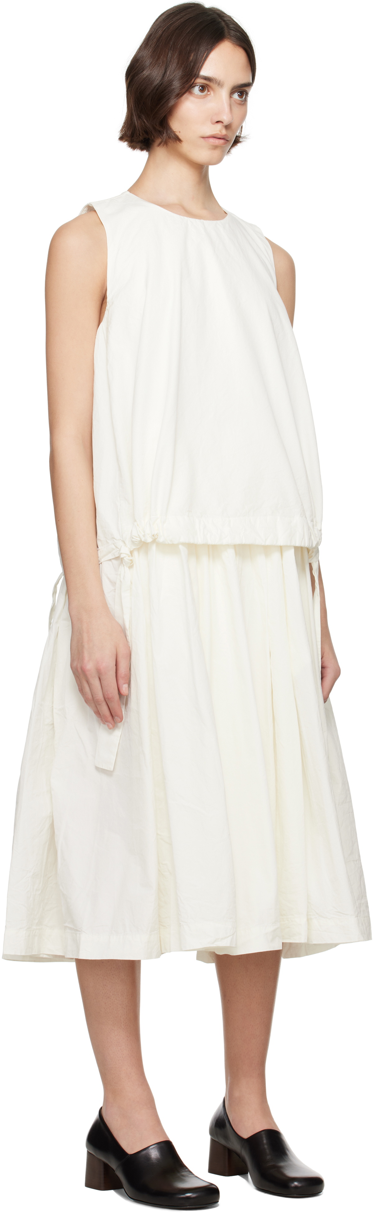 CASEY CASEY Off-White Astrid Midi Dress